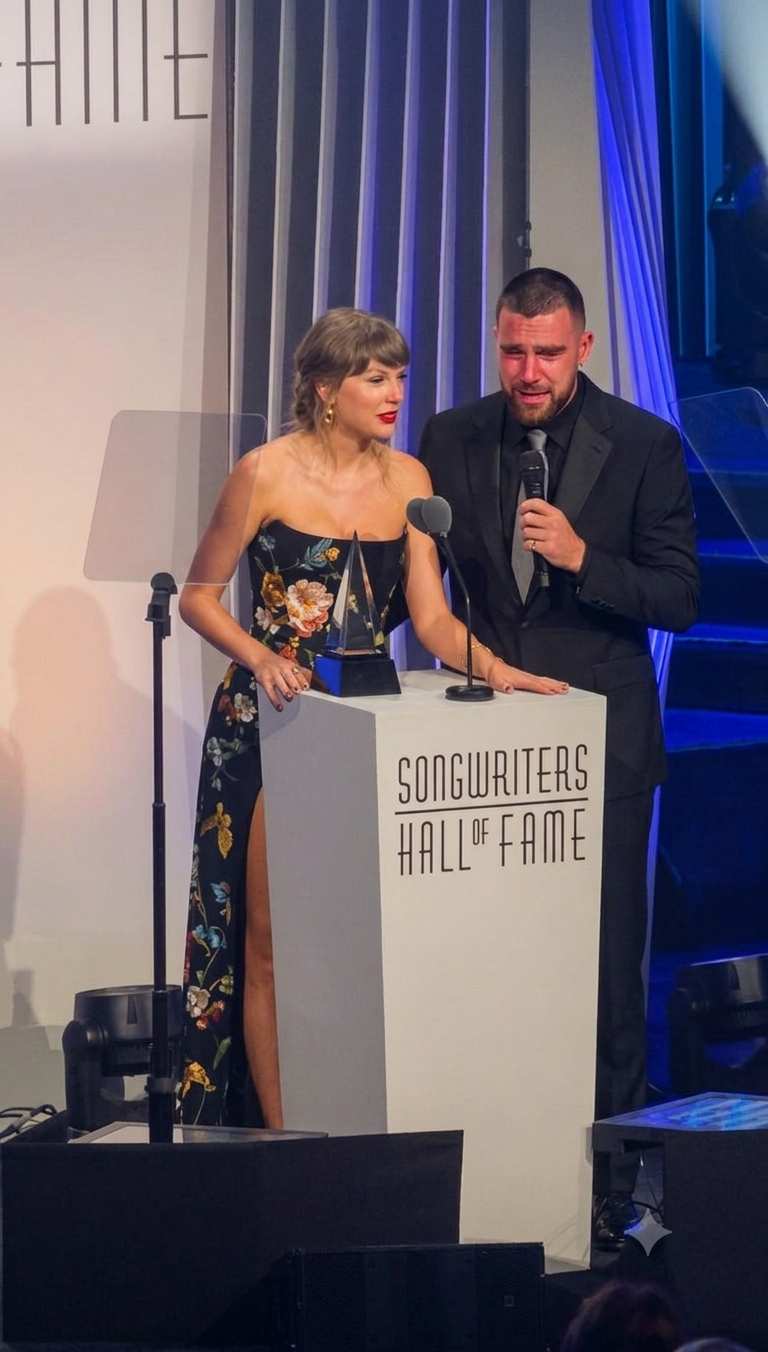 Taylor Swift Invites Fiancé Travis Kelce to the Stage During Her Songwriters Hall of Fame Induction Speech in NYC - But She Didn’t Know an Emotional Travis Would Shockingly Confirm What Millions of Fans Have Been Saying All Along… See the FULL Speech Breaking the Internet: “Taylor and I Are…”