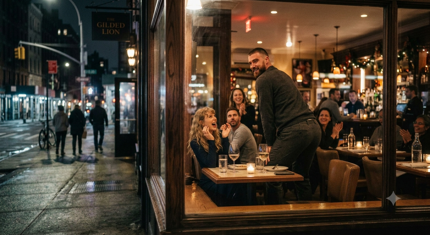 Taylor Swift Drooling Over New Husband Travis Kelce on Their First Post-Wedding Dinner Date in NYC - He Shocks Everyone With Surprise Table Performance, Wedding Slow Dance & Hilarious Twerking! Open Window Chaos Goes Viral... See Full Clip + 38 Steamy Photos