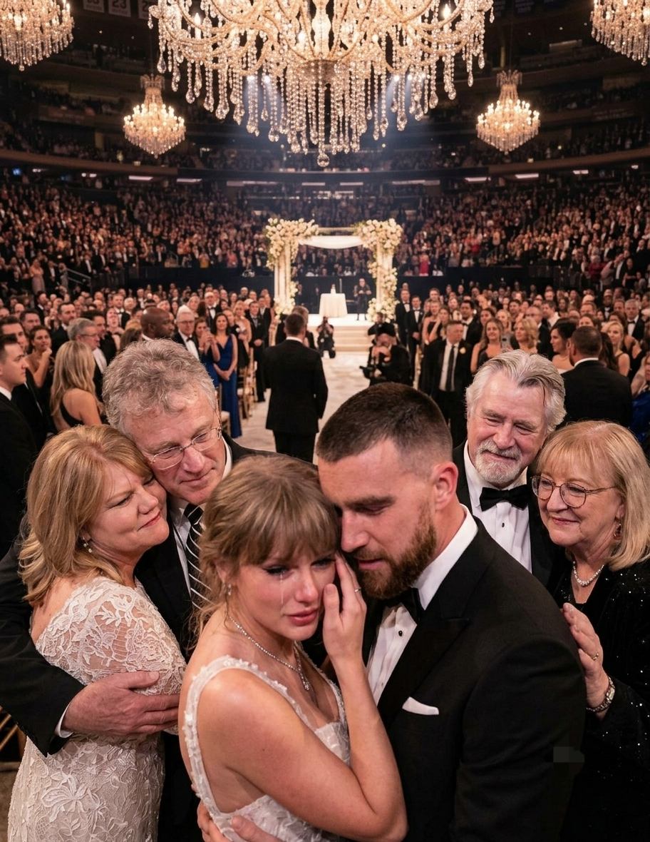 First Glimpse of the Emotional Moment as Taylor Swift and Travis Kelce’s Parents Embrace in Tears at the MSG Wedding Ceremony - Taylor Breaks Down While Watching, and Travis Gently Comforts Her, Leaving Guests Deeply Moved as the Parents Step Forward to Meet Them… See Never-Before-Seen Clip