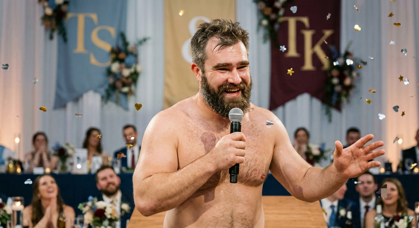 First Look at a Never-Before-Seen Clip from Taylor Swift and Travis Kelce’s Star-Studded MSG Wedding Documentary, Capturing Insane Moments from Jason Kelce’s Shirtless Altar Speech to the Wedding Cake Smash on Taylor’s Face, Plus Clear High-Detail Photos of Her Wedding Dress