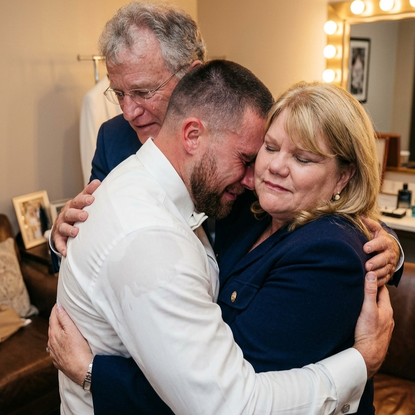Full Video of Touching Moment as Taylor Swift's Parents Andrea and Scott Visit Travis Kelce in the Changing Room, to Give Him a Heartfelt Blessing That Left Him Sobbing and Pulling Them Into a Tearful Hug... See the Never-Before-Seen 7 Minutes Emotional Clip + 5 Newly Released Wedding Photos