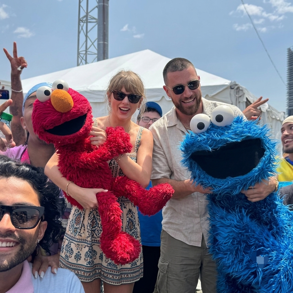 Taylor Swift and Travis Kelce Spotted at the World Cup Final Playing with Elmo in Viral Clip as Elmo Excitedly Says He Made New Friends