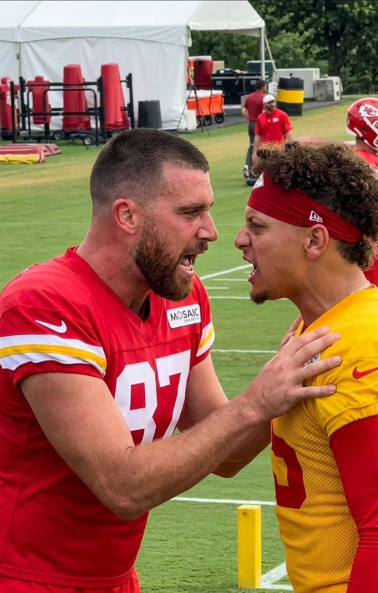 Travis Kelce Ditches Chiefs Training Camp on Day 3 After Heated Fight With Patrick Mahomes Over Insulting Comments About Taylor Swift, Spotted Few Hours Later Bare-Chested on Poolside Date With Her