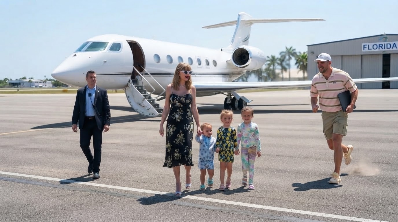 Taylor Swift and Jason and Kylie Kelce’s Daughters Wyatt, Elliotte and Bennett Touch Down in Tampa, Florida, to Support Uncle Travvy at the Chiefs vs. Buccaneers Game - But Wait Until You See Travis Ditch His Teammates and Run to Welcome His Adorable Nieces in a Sweet and Hilarious Moment That Shows How Much He Loves Them