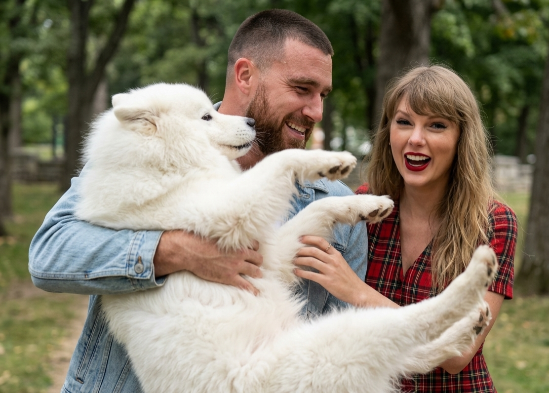 Travis Kelce and Taylor Swift Caught on Chiefs Sunday Rest Day Walking Their Energetic Samoyed Dog "Wendy" Through Krug Park in St. Joseph, Only for Fans to Go Into Complete Meltdown When The Dog Suddenly Slipped Her Collar