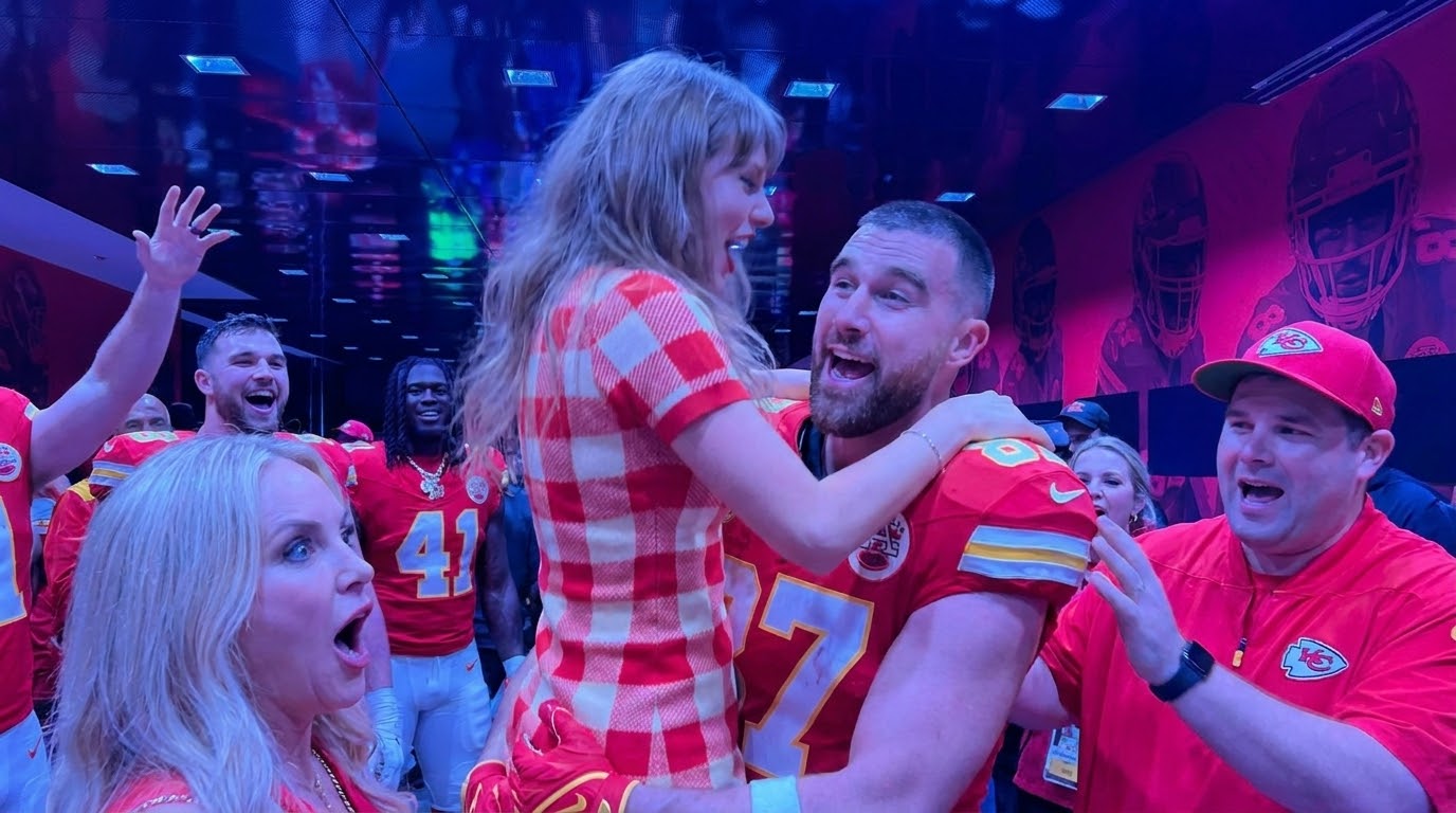 Taylor Swift Breaks NFL Protocol and Runs Onto the Field to Jump Into Husband Travis Kelce’s Arms After the Chiefs’ Stunning 31-10 Victory Over the Broncos in the NFL Season Opener - See the Full 2-Minute Rare Clip