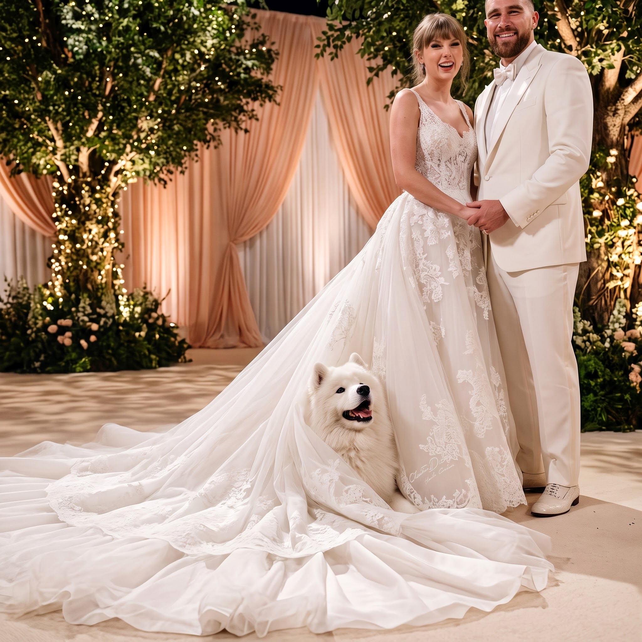 Taylor Swift and Travis Kelce Celebrate Their 2-Month Wedding Anniversary With a Special New Heights Episode, Sharing the Cutest First-Ever Official Photos of Their Secret White Samoyed, Wendy, at Their Wedding