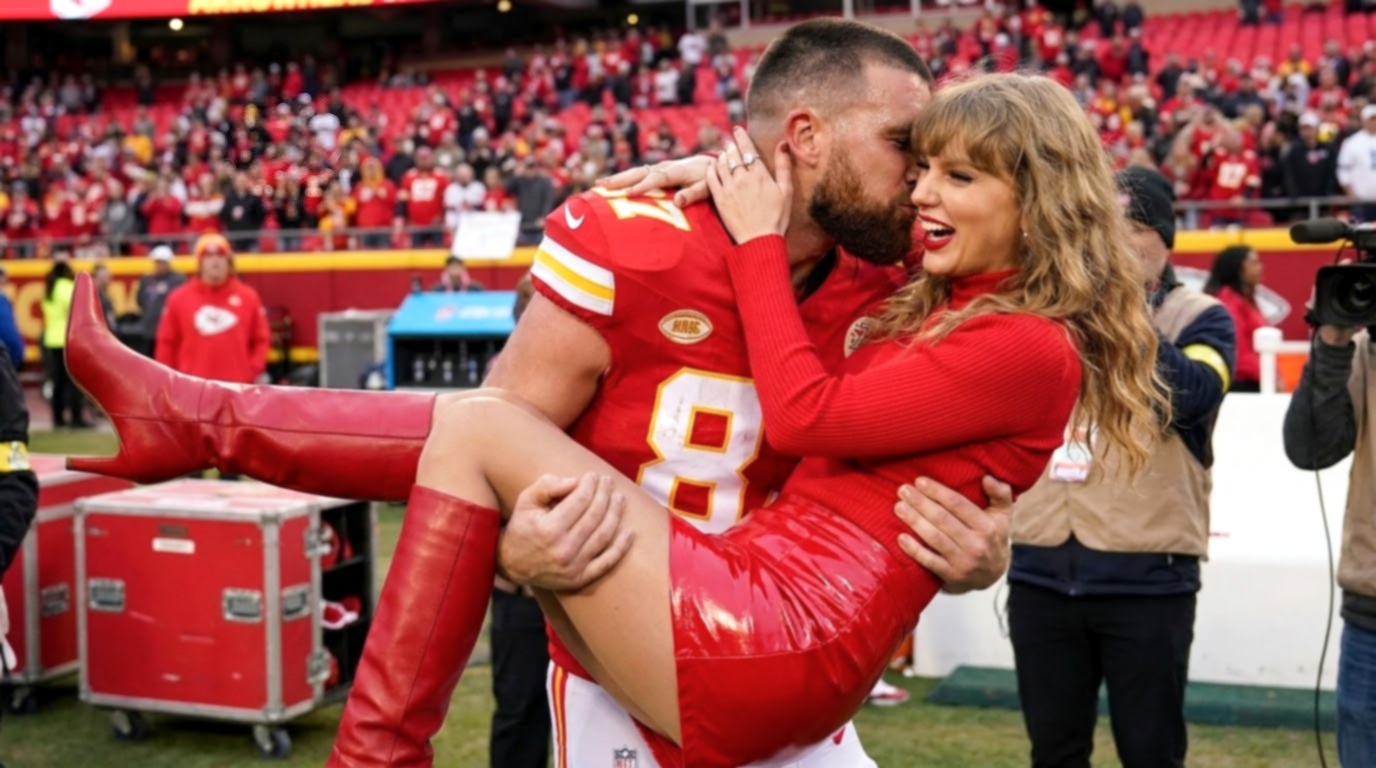 Travis Kelce Breaks NFL Protocol After Leading the Chiefs Onto the Field, Then Runs Toward Taylor Swift After Spotting Her, as She Runs to Meet Him and Gives Him the Sweetest Good-Luck Kiss Before the Game - Fans Are Going Crazy and Can’t Stop Replaying the Heartwarming Moment... See the Never-Before-Seen Clip and Photos