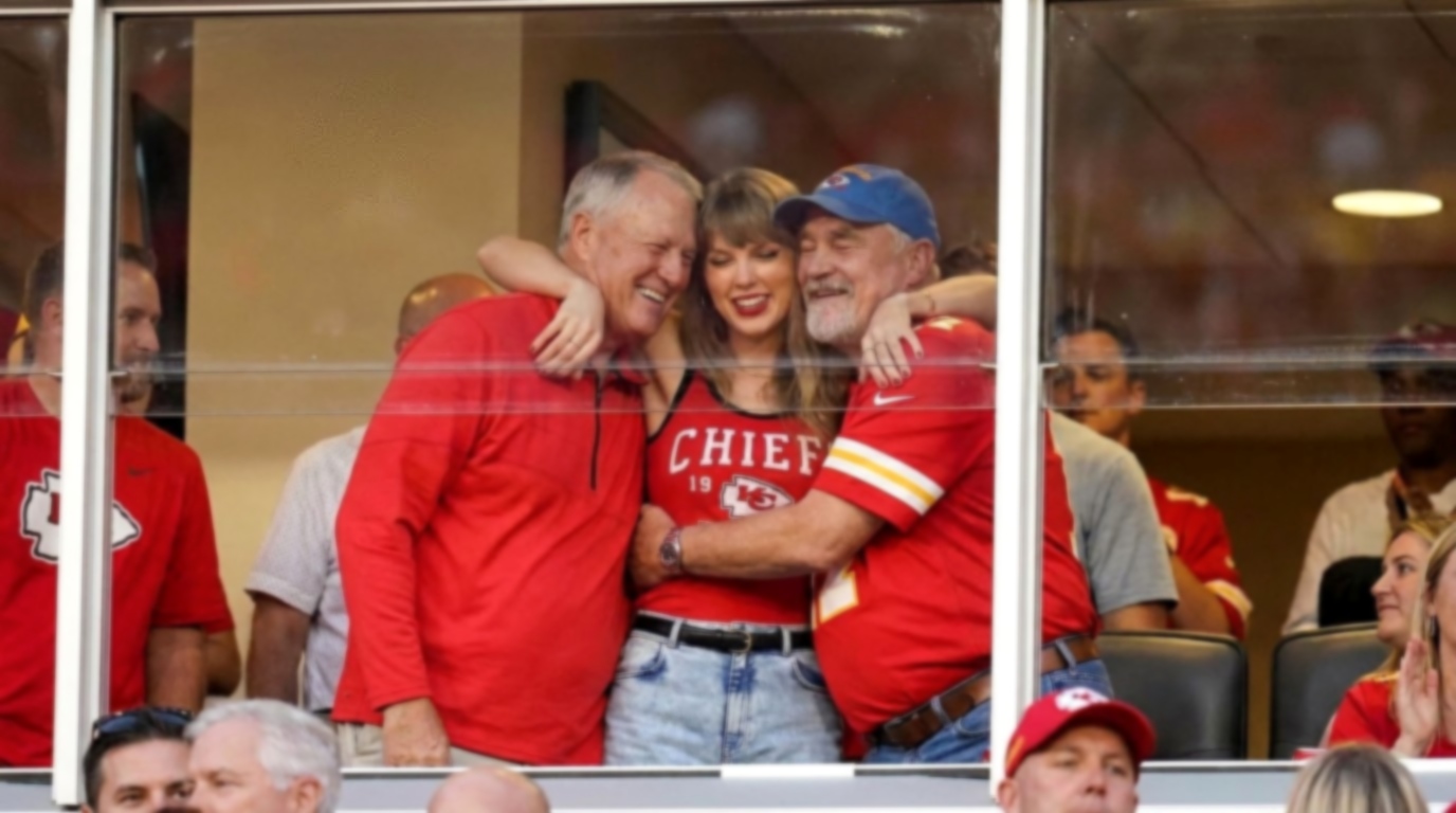 See the Sweetest and Most Irresistibly Adorable Moment as Taylor Swift Hugs Her Dad, Scott, and Father-in-Law, Ed Kelce, After Husband Travis Kelce’s Touchdown at the Chiefs vs. Colts Game - See the Clearer, Full Unseen Clip