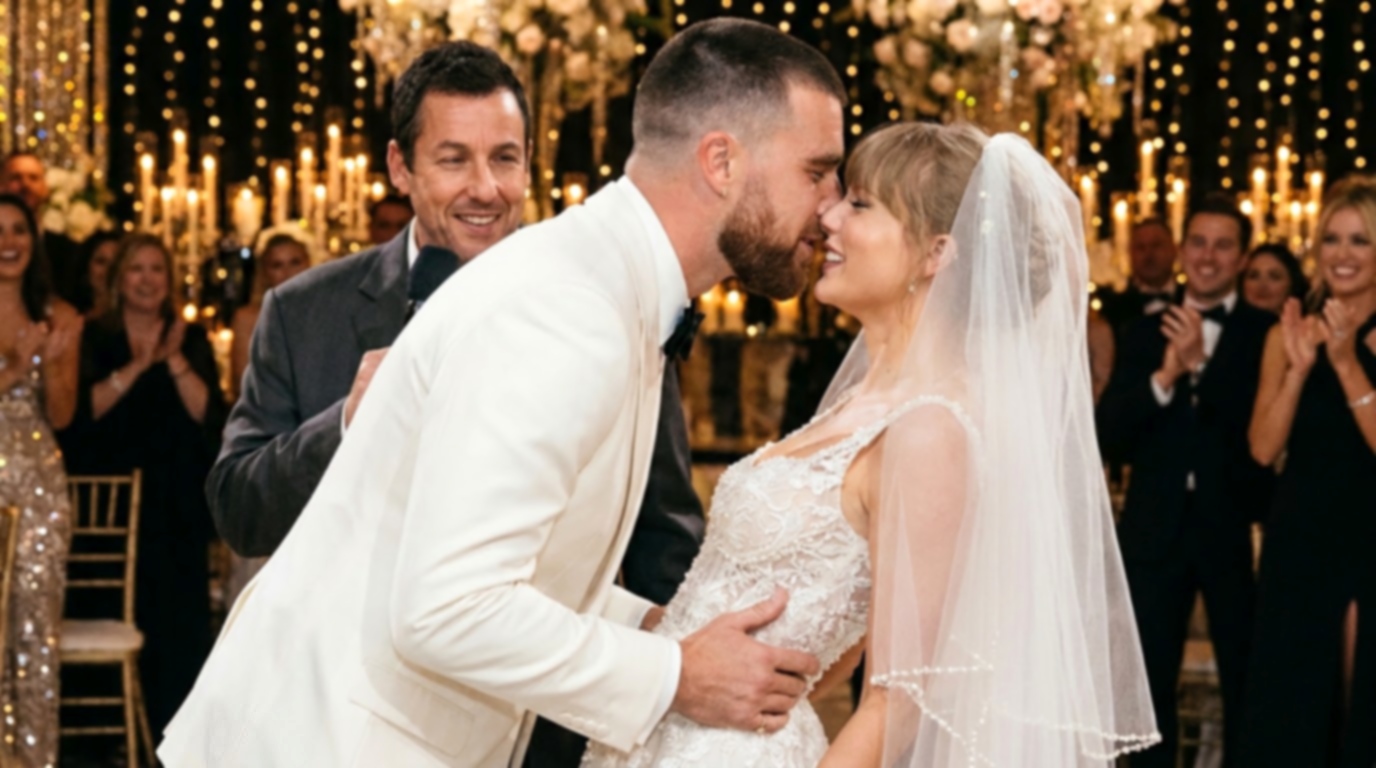 Taylor Swift Finally Drops the First Official Photos and Clip of Their Sweet First Kiss as a Married Couple After Adam Sandler’s Heartwarming “You May Kiss the Bride” Moment at Their Star-Studded MSG Wedding