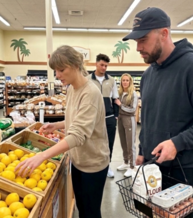Taylor Swift and Husband Travis Kelce, Alongside Patrick Mahomes and Brittany Mahomes, Steal the Spotlight in a Rare Early-Morning Grocery Run in Miami, Florida in New Photos, Shopping for Ingredients for Taylor’s Special Homemade Lemon Sourdough for Pregame Good Luck Ahead of the Chiefs vs. Dolphins Game