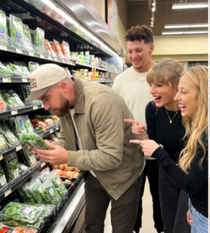 Taylor Swift and Travis Kelce, Alongside Patrick and Brittany Mahomes, Steal the Spotlight in a Rare Kansas City Grocery Run in New Photos, as Travis Shops for Ingredients to Cook for His Wife Taylor to Celebrate Her 2026 MTV VMA Wins After the Chiefs’ 24–10 Victory Over the Dolphins