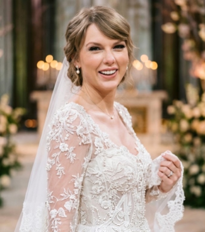 Taylor Swift Finally Drops the First Official Wedding Photos and Video from their Star-studded MSG Wedding Showing her Goddess Dior Wedding Dress after Dakota Johnson Recently Said the wedding was never coming out