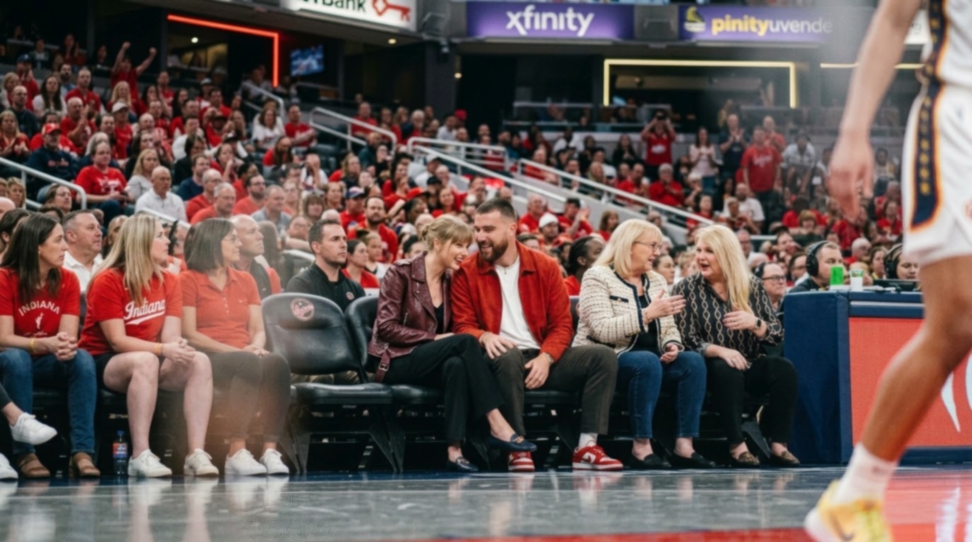 Taylor Swift and Husband Travis Kelce, Alongside Moms Donna Kelce and Andrea Swift, Turn Heads During a Sweet Family Date Night at the WNBA Playoffs as They Cheer for Caitlin Clark in the Fever vs. Aces Game