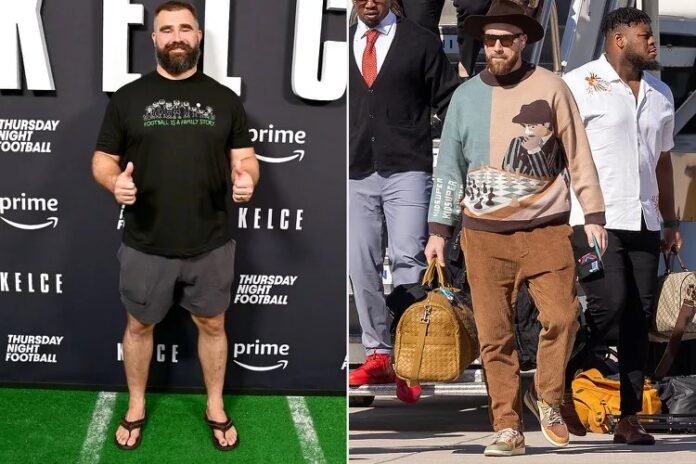 Travis Kelce's Jordans and Jason Kelce's Birkenstocks Reflect Their 'Complete Opposite' Personalities (EXCLUSIVE)