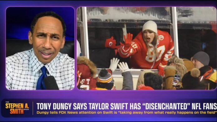 Stephen A. Smith DEFENDS Taylor Swift after pop star faced criticism from legendary NFL coach Tony Dungy, with ESPN personality imploring critics to 'let her live her life'