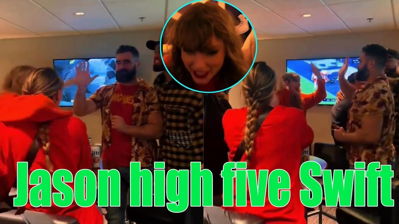 OMG!! Jason Kelce & Taylor Swift HIGH FIVE celebrating in the VIP room with the Kelce FAMILY "Welcome to Kelce Family"