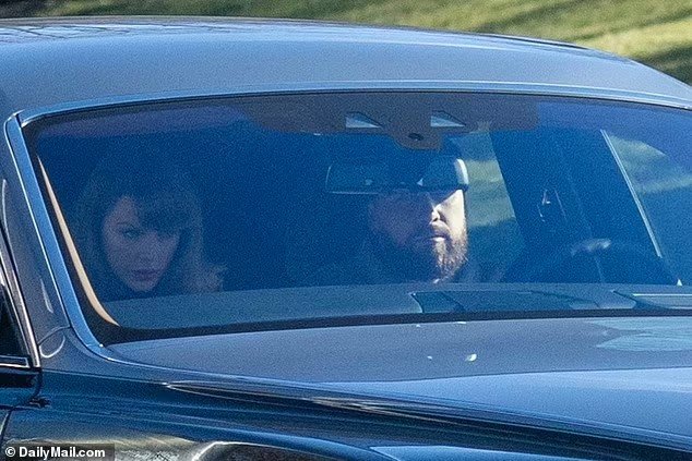 Travis Kelce and Taylor Swift enjoy a New Year's Day drive the morning after their passionate kiss at a glitzy party as the couple head to the Chiefs star's other house in Kansas City