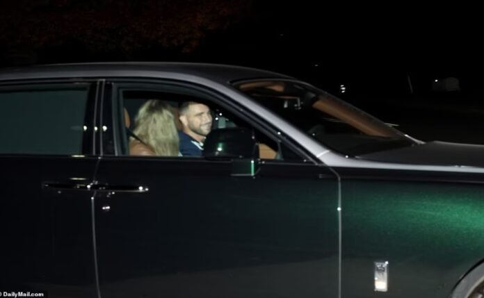 Taylor Swift and Travis Kelce drive around in a Rolls-Royce after their passionate New Year's Eve kiss