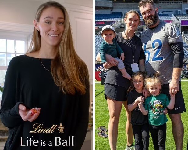 Kylie Kelce, the wife of Philadelphia Eagles center Jason Kelce, has revealed that her three daughters will be watching 'Uncle Trav'' from home on Sunday, as she will join her husband in Las Vegas to watch Super Bowl LVIII in person.