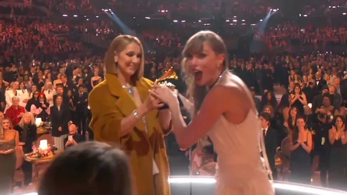 Fans call out Taylor Swift for blanking the legendary Celine Dion on stage at the 2024 Grammys