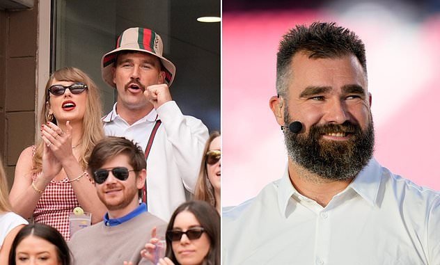 Travis Kelce reveals he and Taylor Swift were 'dying laughing' watching brother Jason's ESPN debut after his X-rated intro to the show