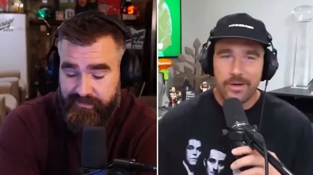 BROTHERLY LOVE Emotional Jason Kelce almost breaks down in tears to brother Travis over NFL struggles and talk of Chiefs benching