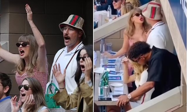 Taylor Swift and Travis Kelce belt out iconic 'love' song at US Open as couple continue charm offensive amid shock 'split contract' drama