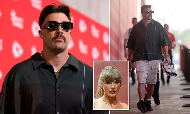 Travis Kelce is blasted for looking 'a mess' as he is supported by Taylor Swift at Kansas City Chiefs game