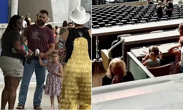 BREAKING NEWS Travis Kelce's family arrive at Taylor Swift Eras Tour concert in Miami - with Chiefs star unable to attend