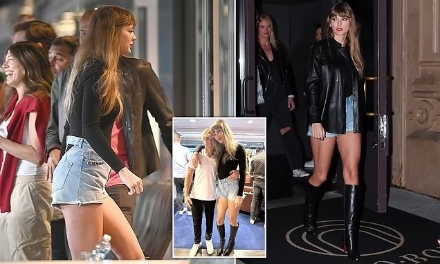 Taylor Swift Rocks High-Waisted Shorts and Leather Jacket to Cheer on Travis at Chiefs vs. Bucs Game 