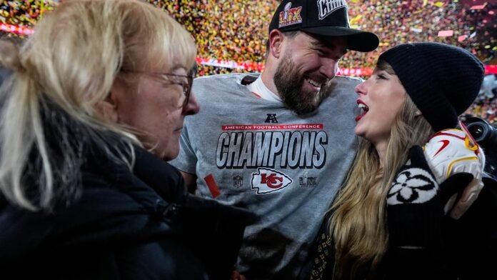 Donna Kelce Claims Taylor Swift Forced Herself on Travis Kelce During AFC Championship Celebration, Says the Kiss Was One-Sided 