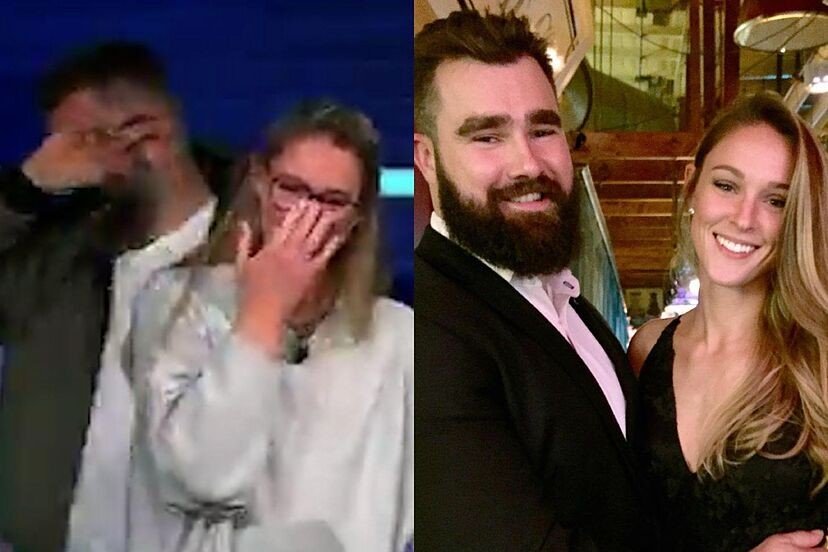 Kylie Kelce kisses someone else in front of husband Jason Kelce and he walks out completely embarrassed