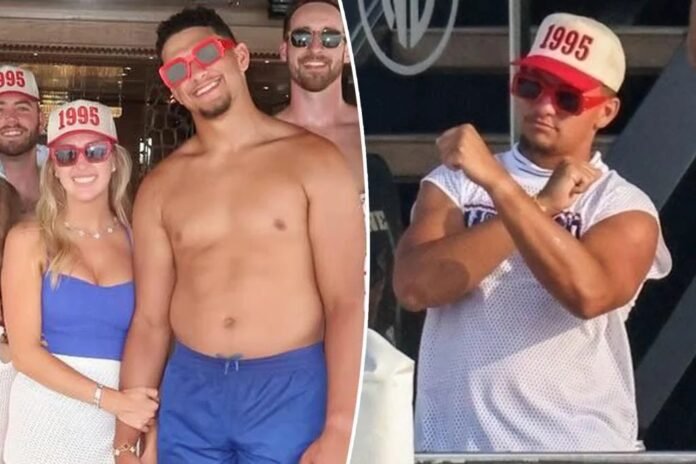 Patrick Mahomes Says Goodbye to His 'Dad Bod' as He Showcases His Off-Season Abs During Miami Boat Party with Wife Brittany