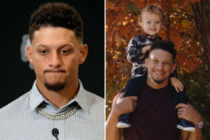 Another sad day for the Patrick Mahomes family as son Bronze is found soaked in his own tears after a sudden emotional...