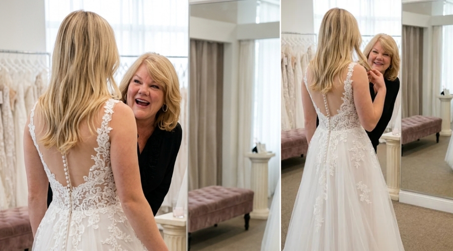 Taylor Swift’s Mom, Andrea, Shares First Look Photo of Taylor’s Elegant Wedding Dress: “See Photo”
