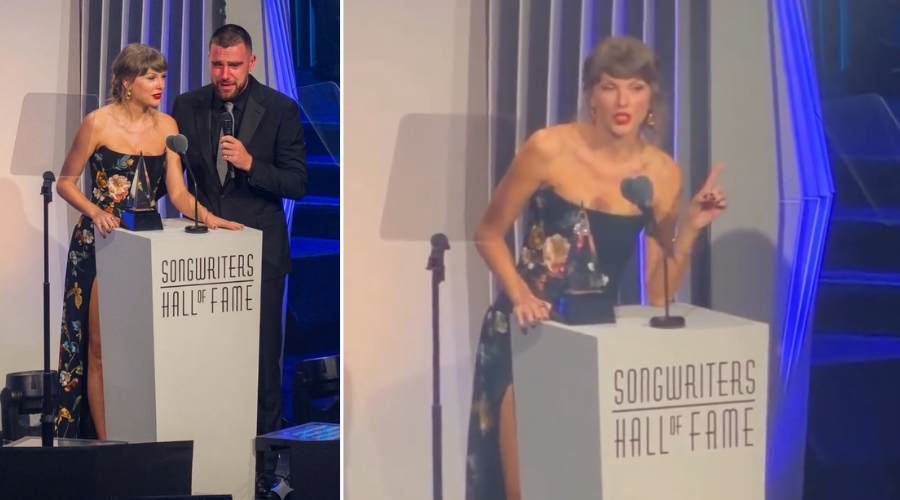 Taylor Swift Invites Fiancé Travis Kelce to the Stage During Her Songwriters Hall of Fame Induction Speech in NYC - But She Didn’t Know an Emotional Travis Would Shockingly Confirm What Millions of Fans Have Been Saying All Along… See the FULL Speech Breaking the Internet: “Taylor and I Are…”