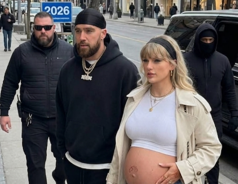 Travis Kelce Steps Out With his Baby Mama Taylor Swift Who is Pregnant With Their First Child And Shows Off Her Baby Bump