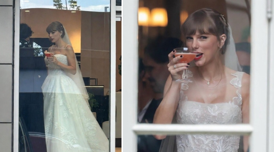 First Video Glimpse Shows Taylor Swift’s Divine Look as She’s Spotted Gulping Five Glasses of Alcohol at the MSG Wedding Venue... See Unseen Clip