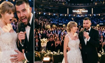 First Raw Footage Inside the MSG Wedding as Travis Kelce Stuns Guests with a Shocking Announcement While Bringing Out His Wife Taylor Swift, Dropping an Early Retirement Bombshell - but the Moment That Sparked a Massive Uproar Was When Travis Suddenly Opened Taylor’s Wedding Outfit and Shouted “We’re Having a Baby!” Revealing the Gender and Name… See Unseen Clip