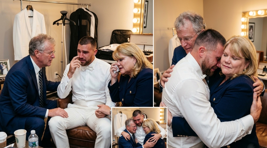 Full Video of Touching Moment as Taylor Swift's Parents Andrea and Scott Visit Travis Kelce in the Changing Room, to Give Him a Heartfelt Blessing That Left Him Sobbing and Pulling Them Into a Tearful Hug... See the Never-Before-Seen 7 Minutes Emotional Clip + 5 Newly Released Wedding Photos