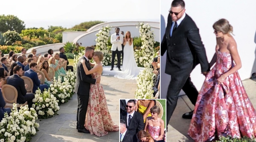 Full Clip of Travis Kelce Crying Again as He Recreates the Emotional Slow Dancing Moment from Their MSG Wedding with Taylor Swift at JuJu Smith-Schuster’s Wedding the Newlyweds Recently Attended but the Moment That Made Guests Emotional Was the Heart-Melting Thing Taylor Did Next for Travis See Raw Unseen Footage