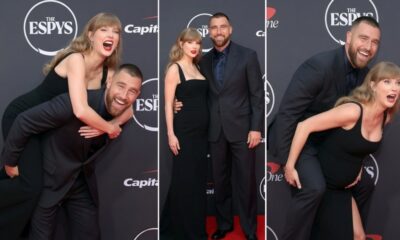 Taylor Swift and Travis Kelce Go Absolutely Wild at the 2026 ESPYs Red Carpet in NYC - Travis Gives Pregnant Taylor a Wild Piggyback Ride First, Then She Struggles Hilariously to Carry Him Back as Her Baby Bump Nearly Pops Out... See Clip
