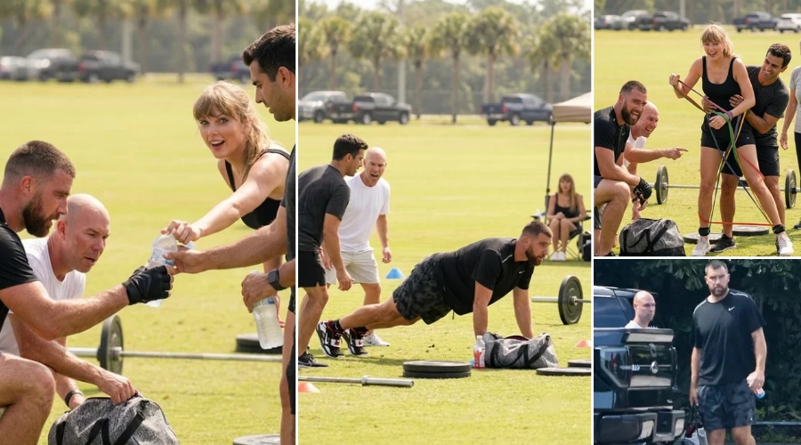 Taylor Swift in Her NFL WAG Era Makes a Surprise Appearance at Travis Kelce’s Private Offseason Workouts to Show Early Support for Her Husband's Upcoming NFL Season