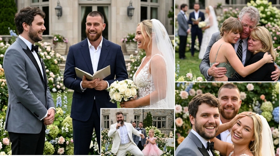 Taylor Swift’s Brother Austin Marries Longtime Girlfriend and Model Sydney Ness in a Dramatic Ceremony at Taylor Swift’s Private Mansion in Watch Hill, Rhode Island, Attended by Newlyweds Taylor Swift and Travis Kelce, Their Parents