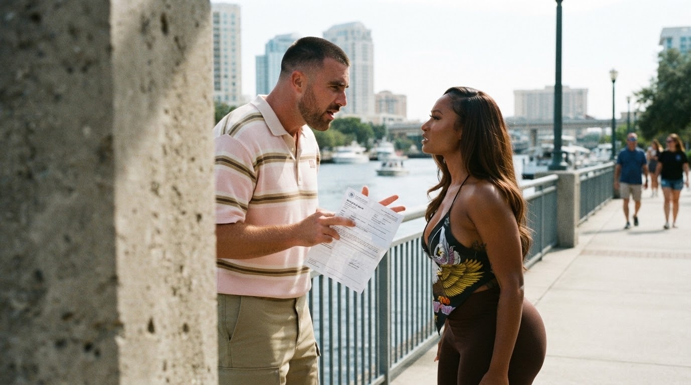 Travis Kelce and Ex Kayla Nicole Shock Fans in an Intense Tampa Riverwalk Confrontation Just Hours Before the Chiefs vs. Buccaneers Preseason Game – But Wait Until You See the Dramatic Video of Their Heated Walkway Showdown Near the Team Hotel That Has Everyone Wondering How New Wife Taylor Swift Will React!