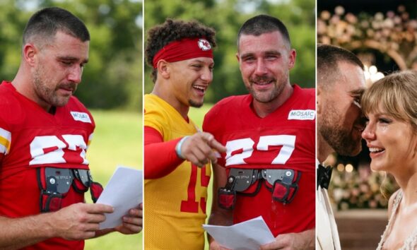Travis Kelce Debuts Bold New “El Travador” Mustache for His 1-Month Wedding Anniversary Before Breaking Down in Tears at Chiefs Training Camp When Taylor Swift Sends a Surprise Field Delivery