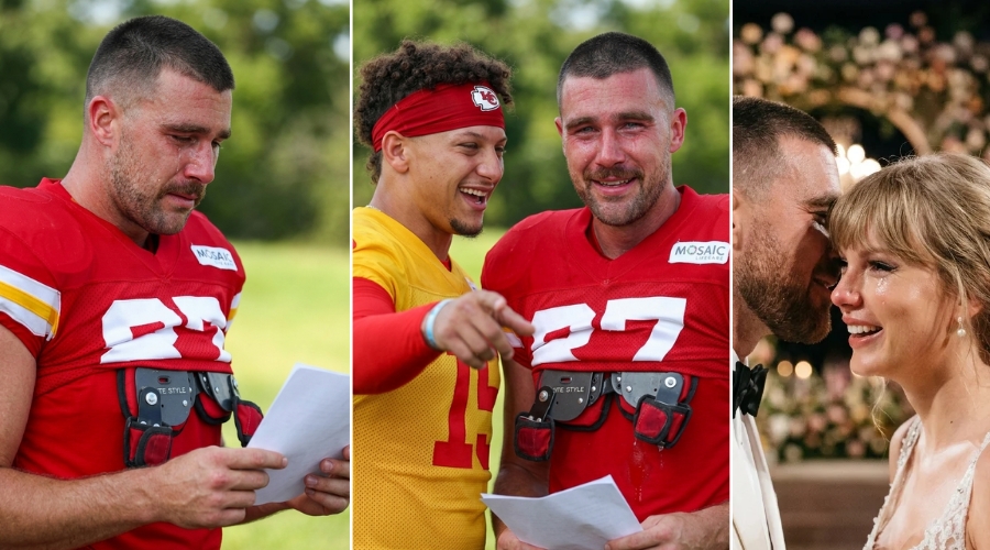 Travis Kelce Debuts Bold New “El Travador” Mustache for His 1-Month Wedding Anniversary Before Breaking Down in Tears at Chiefs Training Camp When Taylor Swift Sends a Surprise Field Delivery