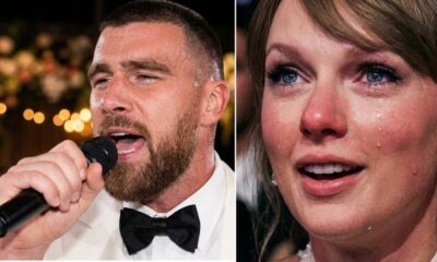 Travis Kelce Releases Emotional Video of His Surprise Country Song Performance From the Wedding – Watch the Exact Moment Taylor Swift Blushes