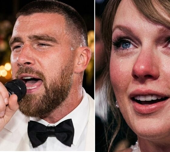 Travis Kelce Releases Emotional Video of His Surprise Country Song Performance From the Wedding – Watch the Exact Moment Taylor Swift Blushes